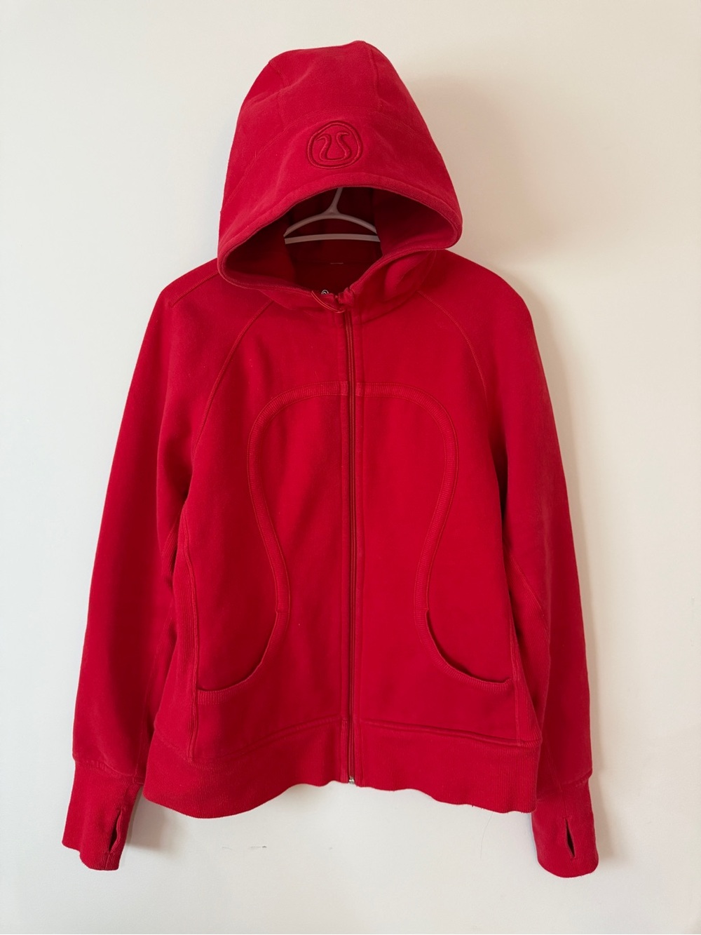 lululemon athletica Red Full-Zip Hooded Sweatshirt